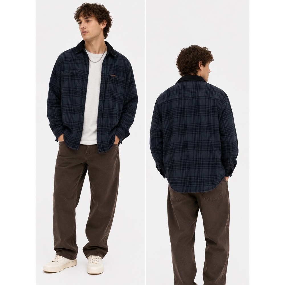 Orvis Button Down Shirt Mens XL Grey Black Plaid Flannel Long Sleeve Gorpcore
